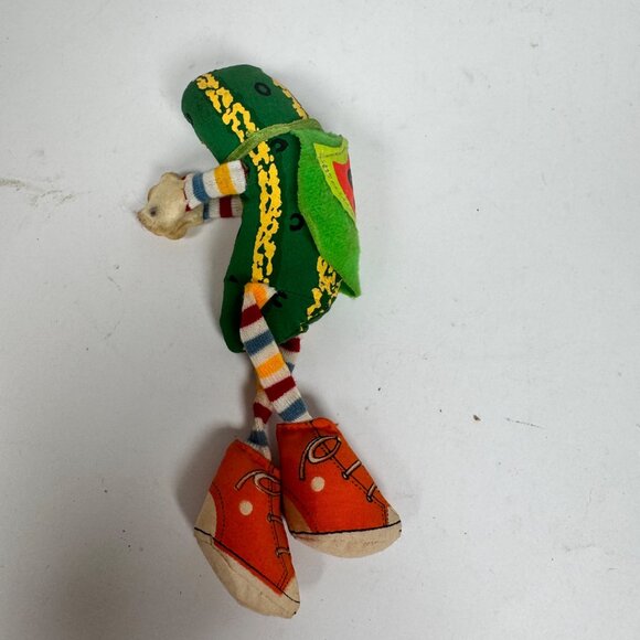 Vintage 1982 Super Pickle Plush by AmToy Stuffed Toy SP Cape Striped Socks & Sho - Picture 5 of 7